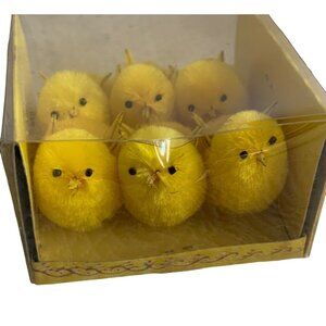 Fabri Centers Of America Vintage Baby Chick Yellow Easter Decor In Box New